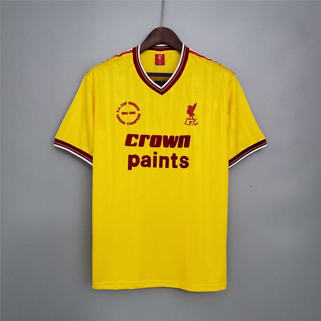 AAA Quality Liverpool 85/86 Away Yellow Soccer Jersey